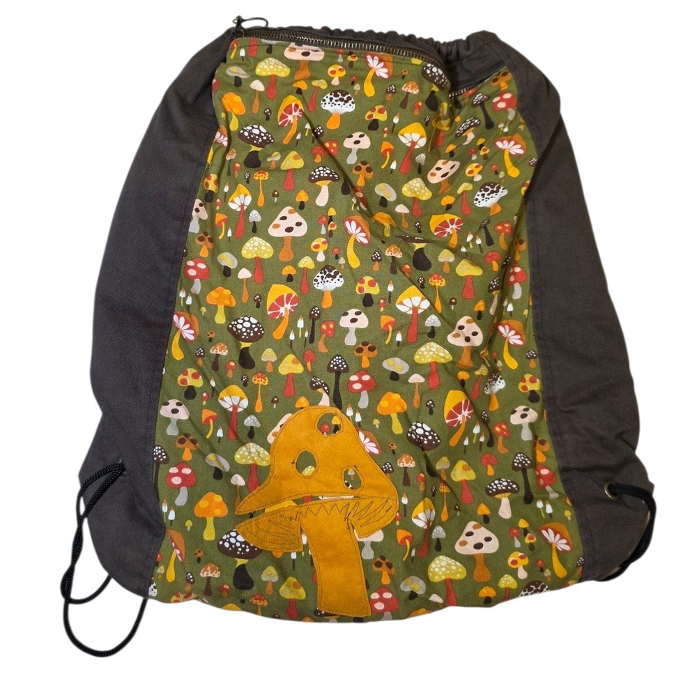 Mushroom Drawstring Backpack Hippie Festival Bag Travel Gym Sack